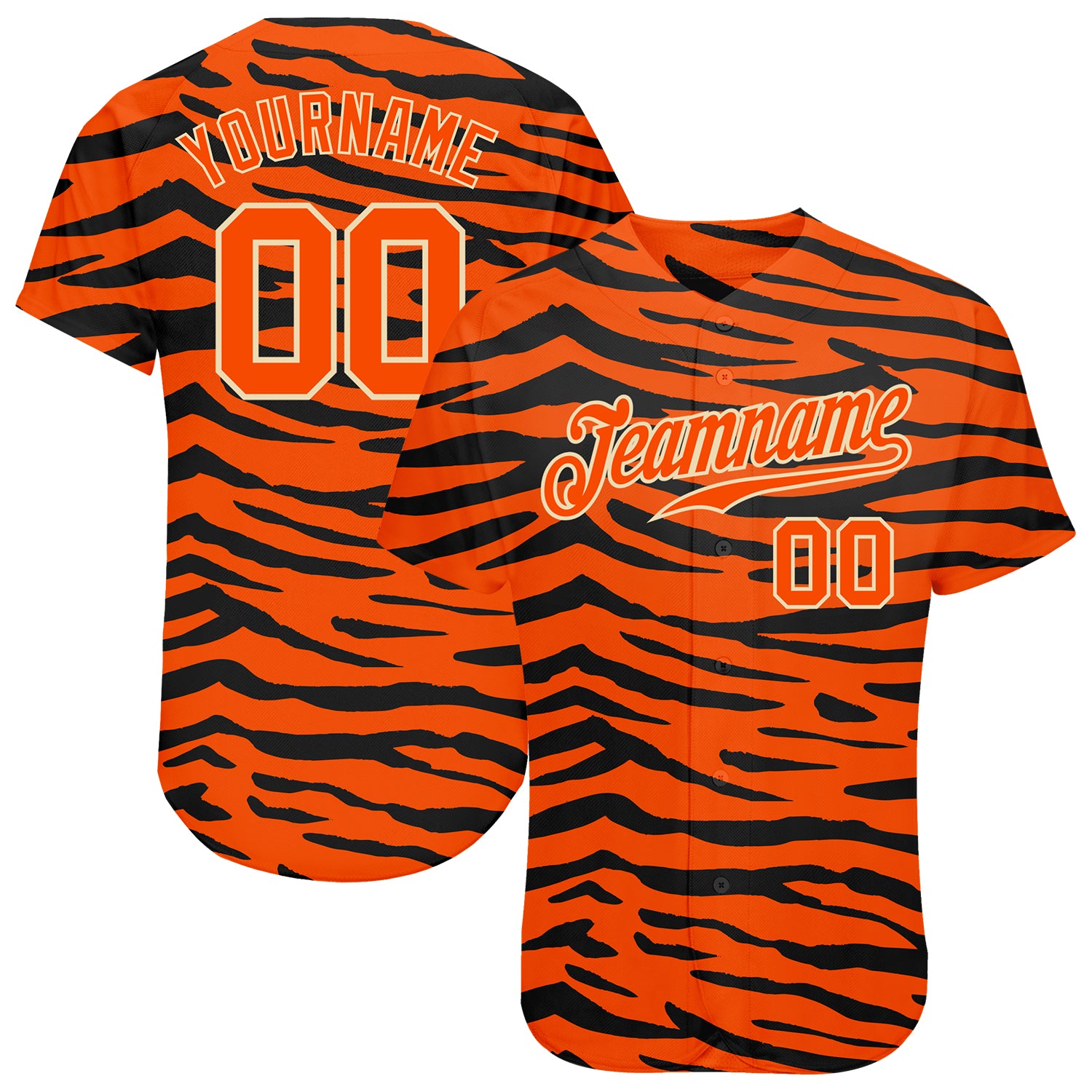 Cheap Custom Orange Orange-Black 3D Pattern Design Tiger Authentic Baseball  Jersey Free Shipping – CustomJerseysPro