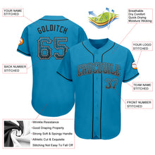 Laden Sie das Bild in den Galerie-Viewer, Custom Panther Blue Black-Gray Authentic Drift Fashion Baseball Jersey
