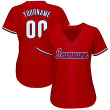 Load image into Gallery viewer, Custom Red White-Royal Baseball Jersey

