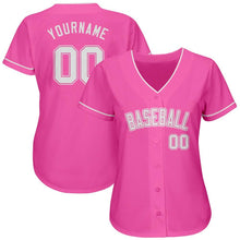 Load image into Gallery viewer, Custom Pink White Authentic Baseball Jersey
