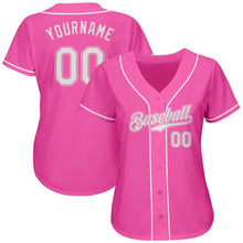 Load image into Gallery viewer, Custom Pink White Authentic Baseball Jersey
