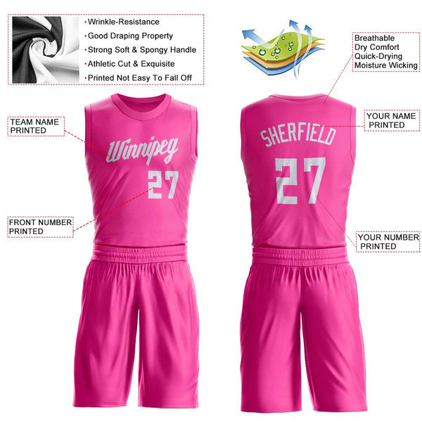 Your Team Men's Pink Panther Basketball Jersey Suit Mesh Breathable Shorts Pink M, Size: Medium
