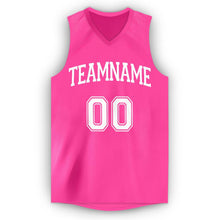 Laden Sie das Bild in den Galerie-Viewer, Custom Pink White V-Neck Basketball Jersey

