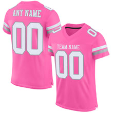 Load image into Gallery viewer, Custom Pink White-Light Gray Mesh Authentic Football Jersey
