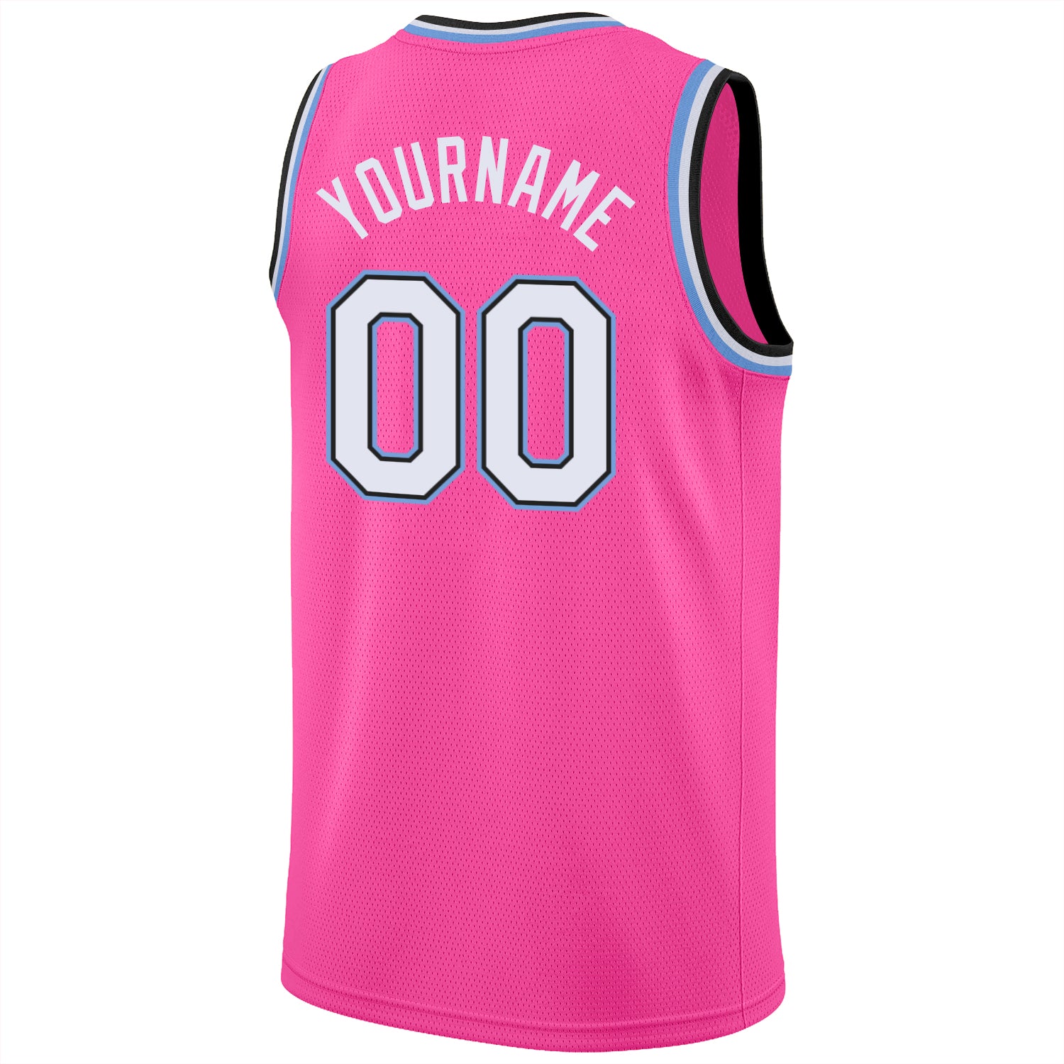 Sale Build Light Blue Basketball Pink Rib-Knit Jersey White