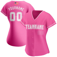 Laden Sie das Bild in den Galerie-Viewer, Custom Pink White Authentic American Flag Fashion Baseball Jersey
