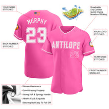 Laden Sie das Bild in den Galerie-Viewer, Custom Pink White Authentic American Flag Fashion Baseball Jersey
