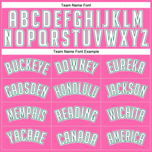Load image into Gallery viewer, Custom Pink White-Kelly Green Authentic Throwback Basketball Jersey
