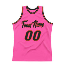 Laden Sie das Bild in den Galerie-Viewer, Custom Pink Black-Orange Authentic Throwback Basketball Jersey
