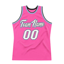 Load image into Gallery viewer, Custom Pink White-Light Blue Authentic Throwback Basketball Jersey
