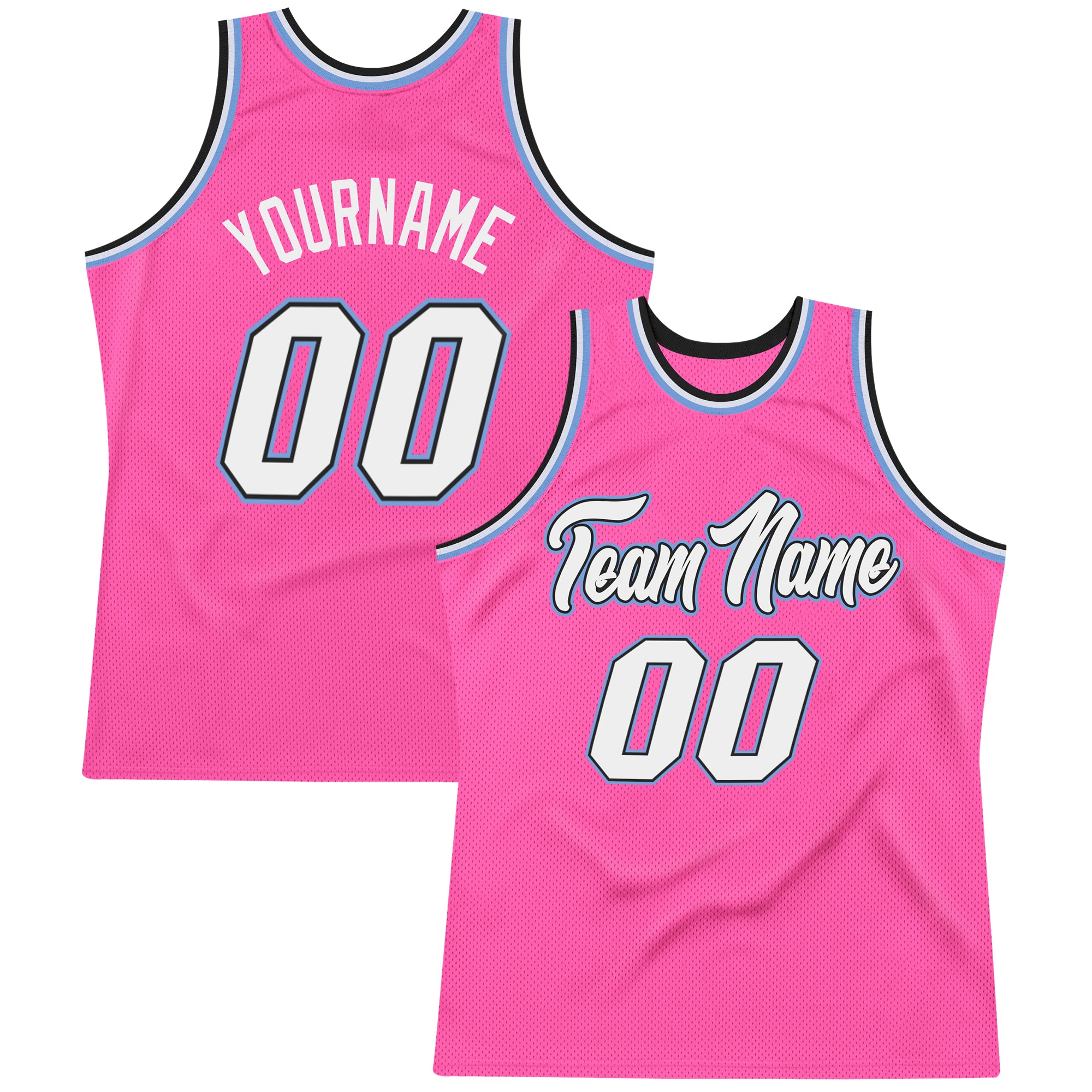 Sale Build Light Blue Basketball Authentic Pink Throwback Jersey White –  CustomJerseysPro