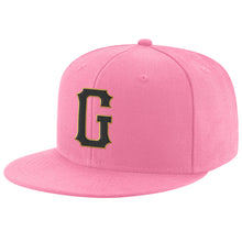 Load image into Gallery viewer, Custom Pink Black-Old Gold Stitched Adjustable Snapback Hat
