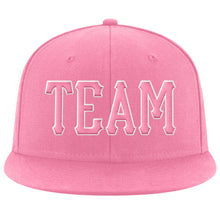 Load image into Gallery viewer, Custom Pink Pink-White Stitched Adjustable Snapback Hat
