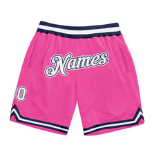 Charger l&#39;image dans la galerie, Custom Pink White-Navy Authentic Throwback Basketball Shorts
