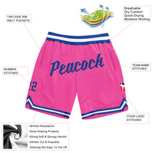 Laden Sie das Bild in den Galerie-Viewer, Custom Pink Royal-White Authentic Throwback Basketball Shorts
