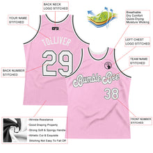 Laden Sie das Bild in den Galerie-Viewer, Custom Light Pink White-Black Authentic Throwback Basketball Jersey
