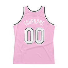 Laden Sie das Bild in den Galerie-Viewer, Custom Light Pink White-Black Authentic Throwback Basketball Jersey
