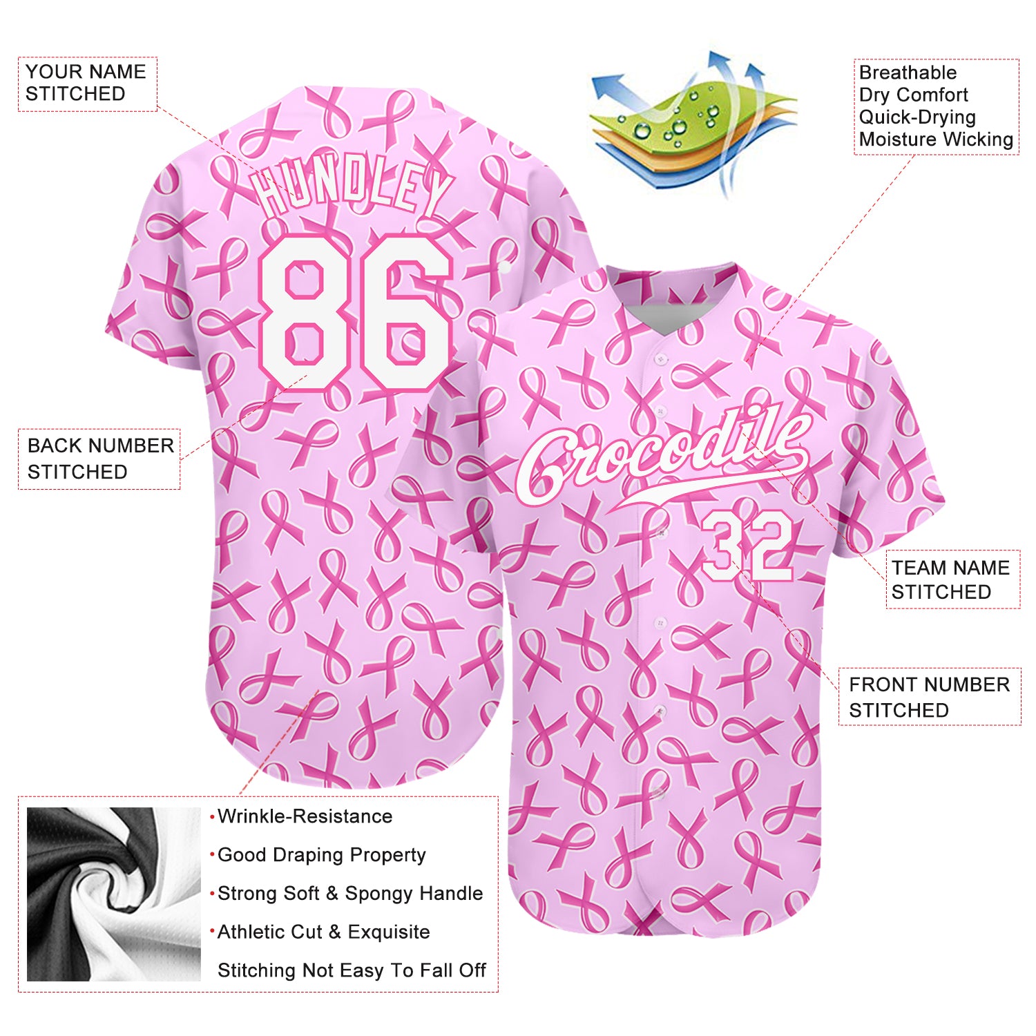 Custom Black White-Pink Graffiti Pattern Authentic Baseball Jersey
