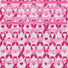Load image into Gallery viewer, Custom Pink Pink-White 3D Pattern Design Breast Cancer Authentic Baseball Jersey
