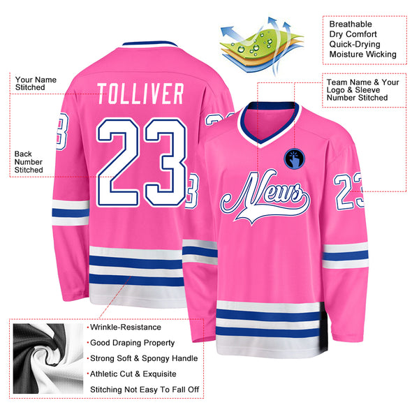 Cheap Custom Royal Pink-White Hockey Jersey Free Shipping – CustomJerseysPro