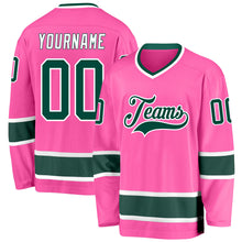 Laden Sie das Bild in den Galerie-Viewer, Custom Pink Green-White Hockey Jersey
