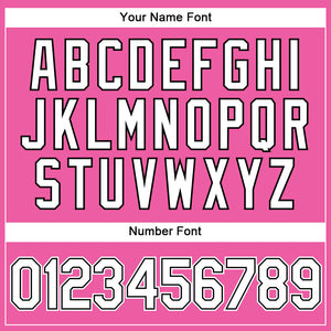 Custom Pink White-Black Authentic Baseball Jersey