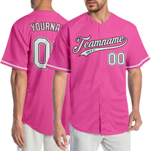 Laden Sie das Bild in den Galerie-Viewer, Custom Pink White-Black Authentic Baseball Jersey
