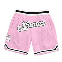 Charger l&#39;image dans la galerie, Custom Light Pink White-Black Authentic Throwback Basketball Shorts
