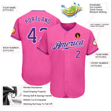 Laden Sie das Bild in den Galerie-Viewer, Custom Pink Purple-White Authentic Baseball Jersey
