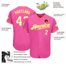Laden Sie das Bild in den Galerie-Viewer, Custom Pink White-Gold Authentic Baseball Jersey
