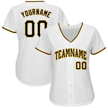 Laden Sie das Bild in den Galerie-Viewer, Custom White Black-Gold Baseball Jersey
