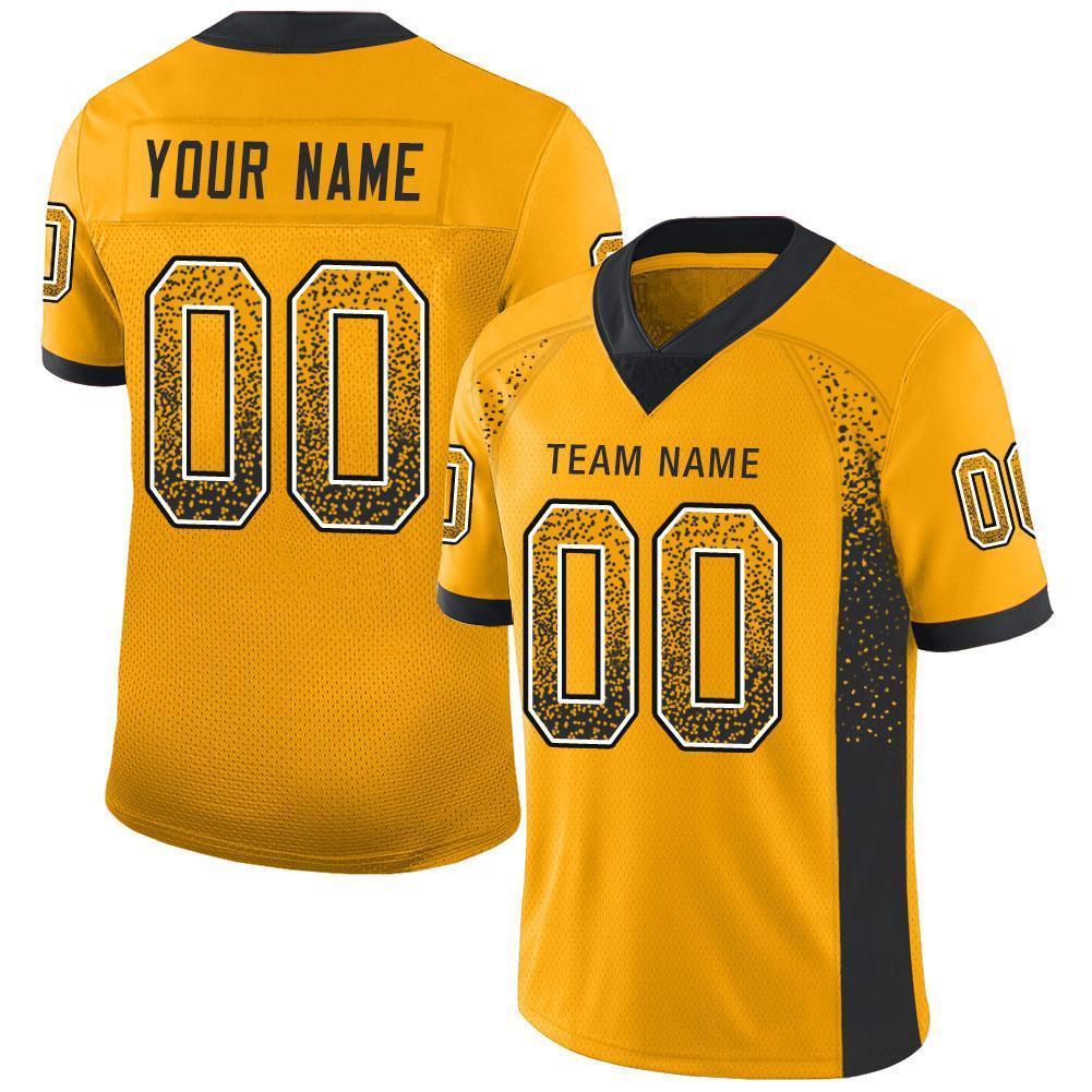 Custom Black Vegas Gold-White Drift Fashion Football Jersey Men's Size:M