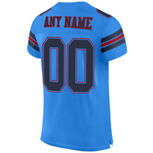 Load image into Gallery viewer, Custom Powder Blue Navy-Red Mesh Authentic Football Jersey
