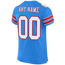 Load image into Gallery viewer, Custom Powder Blue White-Red Mesh Authentic Football Jersey
