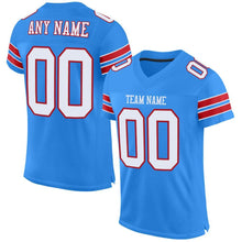 Load image into Gallery viewer, Custom Powder Blue White-Red Mesh Authentic Football Jersey
