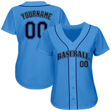 Laden Sie das Bild in den Galerie-Viewer, Custom Powder Blue Navy-Teal Authentic Baseball Jersey
