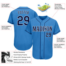 Laden Sie das Bild in den Galerie-Viewer, Custom Powder Blue Navy-White Authentic Baseball Jersey
