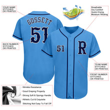 Load image into Gallery viewer, Custom Powder Blue Navy-Gray Authentic Baseball Jersey
