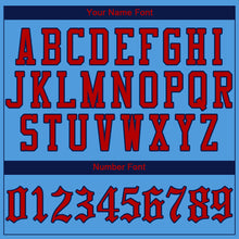 Load image into Gallery viewer, Custom Powder Blue Red-Navy Authentic Baseball Jersey
