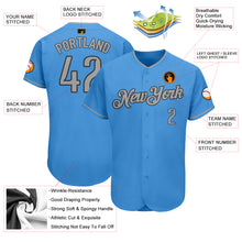 Load image into Gallery viewer, Custom Powder Blue Gray-Steel Gray Authentic Baseball Jersey
