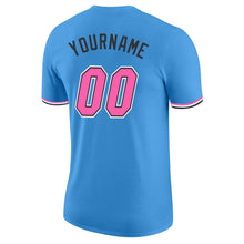 Load image into Gallery viewer, Custom Powder Blue Pink-Black Performance T-Shirt
