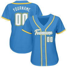 Load image into Gallery viewer, Custom Powder Blue White-Gold Authentic Baseball Jersey

