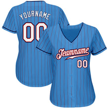 Charger l&#39;image dans la galerie, Custom Powder Blue Red Pinstripe White-Navy Authentic Baseball Jersey
