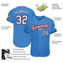 Charger l&#39;image dans la galerie, Custom Powder Blue Red Pinstripe White-Navy Authentic Baseball Jersey
