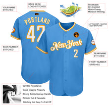 Загрузить изображение в средство просмотра галереи, Custom Powder Blue White-Gold Authentic Baseball Jersey
