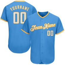 Загрузить изображение в средство просмотра галереи, Custom Powder Blue White-Gold Authentic Baseball Jersey
