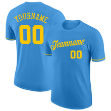 Load image into Gallery viewer, Custom Powder Blue Gold Performance T-Shirt
