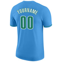 Load image into Gallery viewer, Custom Powder Blue Kelly Green-White Performance T-Shirt
