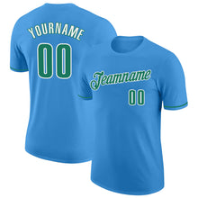 Load image into Gallery viewer, Custom Powder Blue Kelly Green-White Performance T-Shirt
