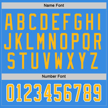 Load image into Gallery viewer, Custom Powder Blue Gold-White Hockey Jersey
